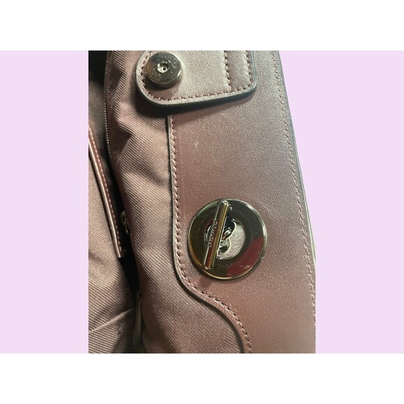 Coach 1881 Rowan Satchel Leather Shoulder Bag Vintage Crossbody Dark Purple Bag - Picture 6 of 7